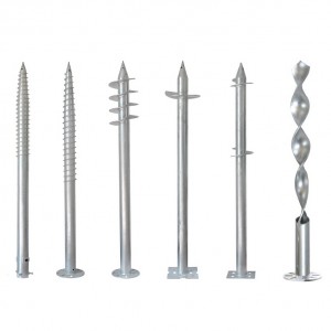 Steel galvanized ground screw piles/helical piles/spiral ground piles